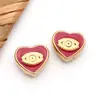 Acero Inoxidable Doble Cara Esmalte Gota de Aceite Ojo Cuentas Espaciadoras Cuentas Sueltas Cuentas Cuadradas Pulsera DIY Europea y Americana Accesorios de Joyería