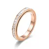 Nuevo Anillo Giratorio Decompresivo Cuadrado Pequeño Incrustado con Diamantes 2023 Transfronterizo Joyería de Fuente de Fábrica