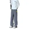 Calças casuais de softshell elásticas, resistentes à água, à prova de vento e à prova de choque, marca americana de moda de rua, corte reto e solto, calças compridas para esportes ao ar livre, calças masculinas de outono