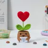 Macetas Tejidas a Crochet con Hilo Transfronterizo Macetas Creativas Tejidas de Navidad Macetas Mini Lindas de Ánimo
