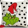 Fronha de linho Grinch best-seller internacional Decoração de sofá Amazon monstro verde Capa de almofada de Natal