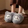 Zapatillas de algodón con conejito lindas para otoño e invierno para niñas, zapatillas de algodón cálidas de felpa antideslizantes para interiores para niños, estilo nuevo para niños y niñas