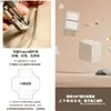 Mesita de noche color crema, diseño simple y moderno, acabado en piel, pequeña y ultradelgada (20 centímetros), gabinete de almacenamiento minimalista