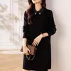 Precio Limitado +12+ Video Corto Otoño 2026 Nuevo Estilo Holgado Moda Reductor de Edad Vestido Recto Vestido con Cuello de Muñeca para Mujer