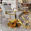 Silla de Salón Reclinable con Altura Ajustable para Cortes de Cabello, Giratoria y Adecuada para Teñido de Cabello, Hecha de Acero Inoxidable