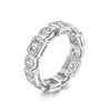 Anillo de Plata de Ley S925 de 3.5 mm con Moissanita, Modelo Nuevo de Venta Caliente Transfronterizo Europeo y Americano, con Diseño de Nicho, a la Moda, Lujo Ligero y Versátil