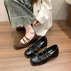 Zapatos Mary Jane de Cuadrado Grueso Estilo Francés Tacón Alto Bajo Retro de una Sola Hebilla para Mujer para Combinar con Faldas Versátil Temperamento Jk Zapatos Pequeños de Cuero