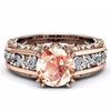 Anillo de circonita para mujer de Wecheng, el más vendido, de estilo europeo y americano, con separación de color oro rosa de 14 quilates, al por mayor