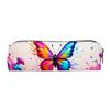Estuche para lápices cilíndrico simple con forma de mariposa de color transfronterizo, bolsa de almacenamiento de papelería de gran capacidad, suministros para fabricantes de estuches para lápices para niños