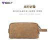 Cartera de Cuero Genuino para Hombre Gran Capacidad Bolsa de Tocador de Viaje Piel de Caballo Loco Retro Bolsa de Almacenamiento Portátil Bolsa para Cosméticos Bolsa de Piel de Vaca