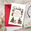 Cartão de Boas Festas de Natal com Ovelhinha Fofa e Árvore de Natal, com Envelope, Mensagem de Bênção para o Feriado, Convite, Cartão de Cumprimentos para Presente