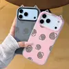 Diseño de Concha Lineal Adecuado para iPhone 18 Pro Max Funda para Teléfono con Orejas de Gato, Anticaída Dos en Uno para Apple 16, Unisex