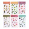 Adesivos de Transferência Dança dos Sonhos Série Flores da Primavera Quatro Estações Planta e Floral Base para Decoração de Diário 3 Folhas 6 Designs