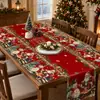 Venda Quente Transfronteiriça Jogo Americano Caminho de Mesa Tema de Natal Atmosfera Festiva Decoração Jogo Americano à Prova de Manchas Jogo de Mesa Caminho de Mesa Em Estoque