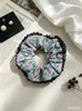 Goma para coleta estilo encaje con adorno floral, Scrunchie estilo coreano para mujer, Suministro para tienda de accesorios, Directo de la fábrica fuente