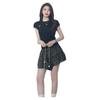 Falda Corta Floral Negra Dopamina para Mujer Verano 2025 Nueva Falda Pastel Adelgazante de Cintura Alta Petite 145 Media Falda
