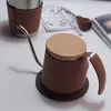Conjunto de cafeteira e xícaras de café de couro PU com bico longo para acampamento ao ar livre, conjunto portátil de aço inoxidável isolado