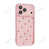 Funda de teléfono linda con diseño de mini cerezas y una ventana de visualización grande, para Apple 18 Pro Max. Directo de fábrica, en stock, venta al por mayor para exportación