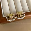 Versão Pequena de Argola de Orelha de Espiral para Mosquitos Pérola Fogos de Artifício Dourada Sem Furo, Brincos Versáteis Únicos e Simples para o Dia a Dia