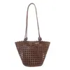 Bolsa de ombro transfronteiriça de alta qualidade, nicho, minimalista, bolsa tote de trama vazada, bolsa estilo praia para mãe e filho, bolsa de ombro casual e bolsa de axila