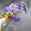 Flores artificiales, clemátide estilo europeo, loto con diamantes falsos, accesorios para arreglos florales de mesa, decoración floral para bodas y habitaciones de novia