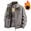 Chaqueta TK para Hombre Tallas Grandes Transfronteriza con Capucha de Grafeno Cálida Forrada de Polar Grueso Abrigo de Polar Traje Deportivo Chaqueta