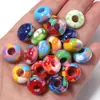 Contas de Ábaco Acrílicas Coloridas Gelatina Floral 14mm Furo Grande Contas Soltas DIY Corrente para Celular Pingente para Carro Acessórios