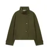 Para Comercio Exterior Europeo y Americano Transfronterizo Ropa de Mujer Aliexpress Más Vendido Casual Versátil Chaqueta Abrigo Corto de Lana con Cuello Alto