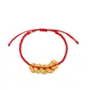 Pulseira de Corda Vermelha Casal Dinheiro Cinco Imperadores Feminino Masculino Ano de Vida Corda de Mão Trançada Presente de Ano Novo para Namorada Pulseira