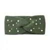 Diadema de Perlas y Cruz Transfronteriza, Diadema de Lana Tejida para Protección de Orejas, Diadema Estilo Europeo y Americano, Accesorio para el Cabello de Yoga, Diadema Ancha para Lavarse la Cara