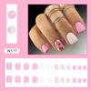 Uñas postizas con textura mate retro de flores verdes naturales y frescas, parche de almendra, uñas postizas europeas y americanas, venta al por mayor
