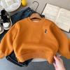 [Oferta especial] Sudadera polar bordada con dibujos animados para niños pequeños, estilo coreano, cuello redondo, invierno 2025