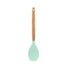 Herramientas de Cocina Cuchara para Ensalada Mango Grueso Resistente al Calor Mango de Madera Raspador de Silicona con Función Raspador Espátula Mezcladora