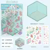 Libro Rojo Pequeño Explosiones Paisaje Pegatinas tamaño pequeño 3D Tridimensional Cabaña Lindo DIY Cuenta Manual Descompresión Microescala Pegatinas de Apilamiento