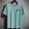 Adolescentes Seda de Gelo Manga Curta Masculina Verão 2025 Nova Marca da Moda Tendência Meia-Manga Camiseta Roupas Largas Tops