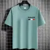 2025 Nueva Marca de Moda Camiseta de Manga Corta de Moda Ropa Holgada Tops Adolescentes Seda de Hielo Manga Corta Hombre Verano