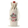 Bolsa de Linho Temática de Natal Transfronteiriça para Garrafa de Vinho Tinto com Cordão Bolsa de Presente para Vinho Suprimentos para Festa de Feriado