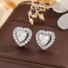 Moda Transfronteriza Japonesa y Coreana Ins Celebridad de Internet Dulce Querido Dulce Fresco Circonita Corazón Anillo Cadena para Clavícula Conjunto de Collar y Aretes