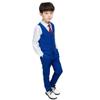Primavera y Otoño Nuevo Color Sólido Estilo Coreano Traje de Niño Chaleco de Tres Piezas Vestido de Dama de Honor para Boda Actuación de Piano