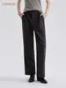 Pantalones Casuales Nuevos de Otoño e Invierno para Mujer de Lona Color Sólido Versátiles Elásticos Cintura Natural Ropa de Trabajo Pantalones Rectos Simples