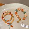 Pulsera Tejida de Cuerda de Jade de Calabaza Pequeña para Mujer Estilo Nacional Vintage Pulsera de Calabaza Nuevo Diseño de Estilo Chino Pulsera con Sentido del Diseño