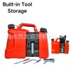 Recipiente para mezclar combustible 5L+2.5L, mezcla aceite-gasolina, engrosado, con escala, pico vertedor portátil, a prueba de fugas, para cortadoras de césped y motosierras