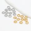 Hilo de oro real de 18K anillo cerrado de conexión acabado doble agujero anillo nariz de cerdo chapado en oro accesorios para collar pulsera DIY B06