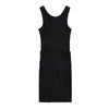 Puro Deseo Chica Picante Vestido Largo de Verano Nuevo Vestido Vacío Ajustado Elegante Adelgazante Sin Mangas Vestido Mujer