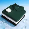 Camisas Polo de Algodão Puro de Alta Qualidade, Roupas de Trabalho, Camisetas de Manga Curta de Seda Gelada para o Verão, Camisas Culturais para Grupos, Logo Impresso Personalizado