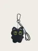 Llavero Colgante de Gato Negro Pequeño Moderno Genial Serie Miu Sombrero Estrella Accesorios para Bolsos Tienda Boutique Colgante de Gato Negro de Ojos Grandes