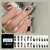 Uñas postizas hechas a mano de alta gama, tridimensionales, doradas y con incrustaciones de diamantes, 24 piezas, elegantes y favorecedoras
