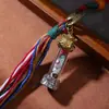 Pico de Luz Dorada Wudang Horno de los Ocho Trigramas Colgante de los Cinco Elementos Llavero Borla DIY Accesorios Amuletos para Bolsos Unisex