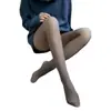 Leggings Grises de Nueva Temporada Otoño e Invierno para Azafatas, Terciopelo, Engrosados, de Cintura Alta, Medias Realmente Transparentes, Pantalones de una Pieza Falsamente Transparentes