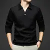 Nueva Camiseta de Manga Larga para Hombre Otoño 2026, Top de Color Sólido para Hombres Jóvenes y de Mediana Edad, Camiseta Básica Versátil Casual
